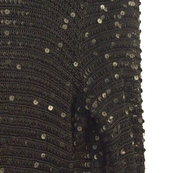 Inc International black sequined cardigan Medium M womens snap up - Picture 4 of 8